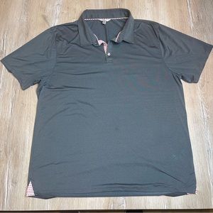 Tillinger Men’s Polo Golf Short Sleeve Shirt Dark Gray with Diamond Trim Size XL